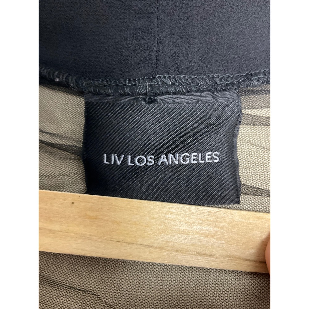 Liv Los Angeles Sheer Mesh Embroidered Floral Boho Hippie Cardigan Duster Black - Picture 4 of 4